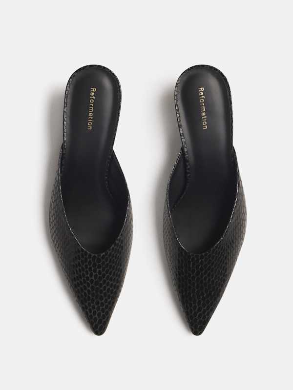 Wyler Heeled Mule - Black Snake