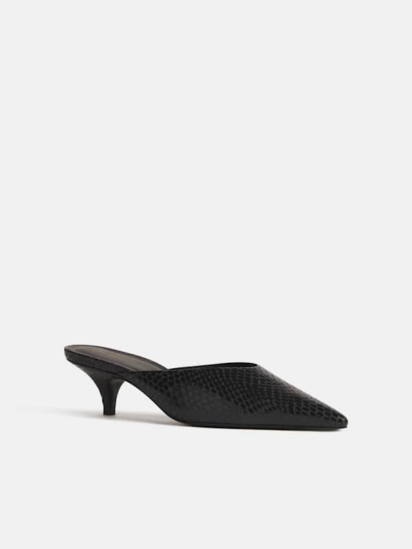 Wyler Heeled Mule - Black Snake
