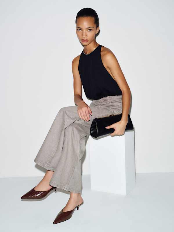 Wyler Heeled Mule - Ruby Croc