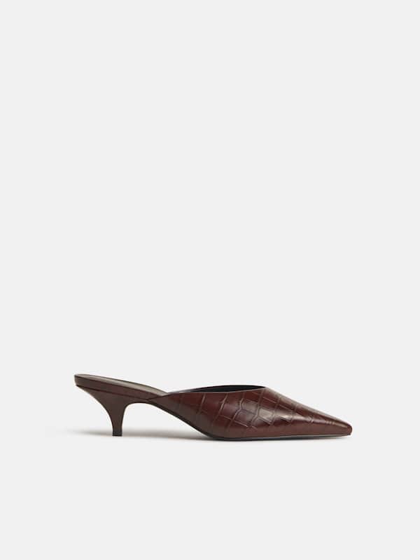 Wyler Heeled Mule - Ruby Croc