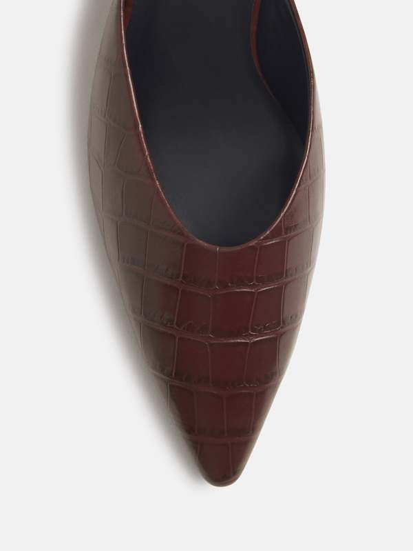 Wyler Heeled Mule - Ruby Croc