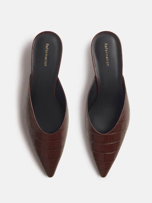 Wyler Heeled Mule - Ruby Croc
