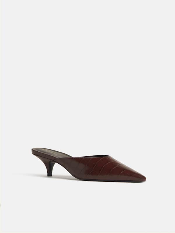 Wyler Heeled Mule - Ruby Croc