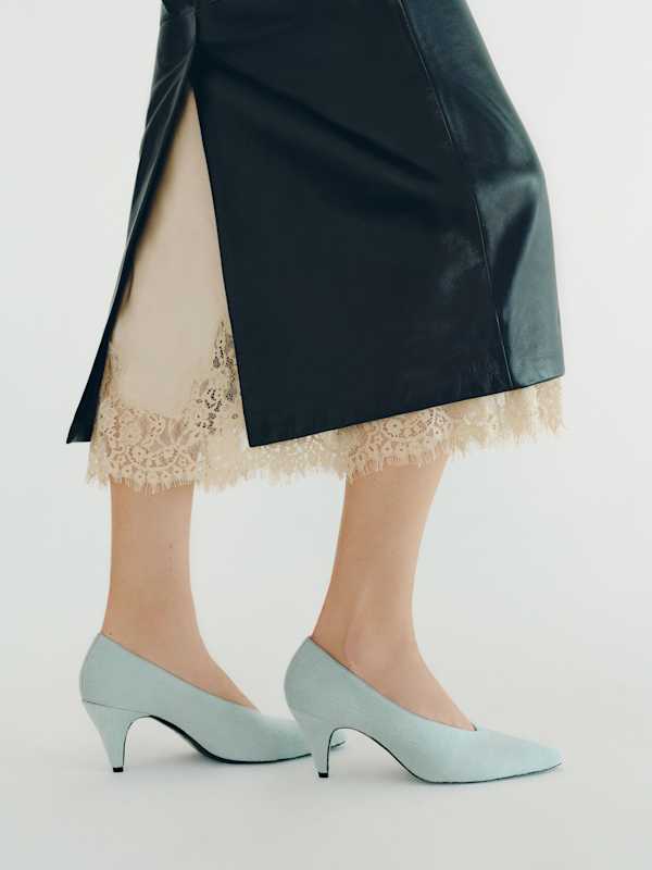 Calista High Pump - Glacial Blue Haircalf