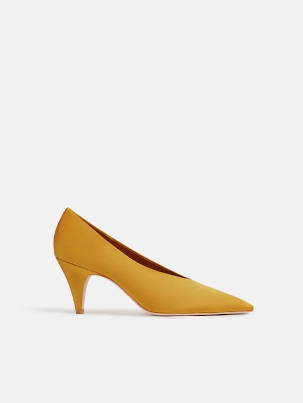 Calista High Pump - Honey Mustard Satin
