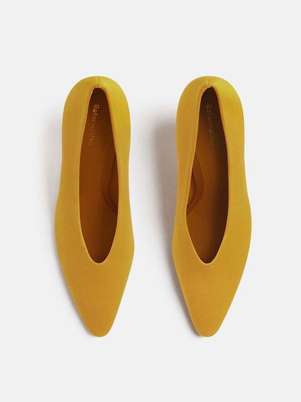 Calista High Pump - Honey Mustard Satin