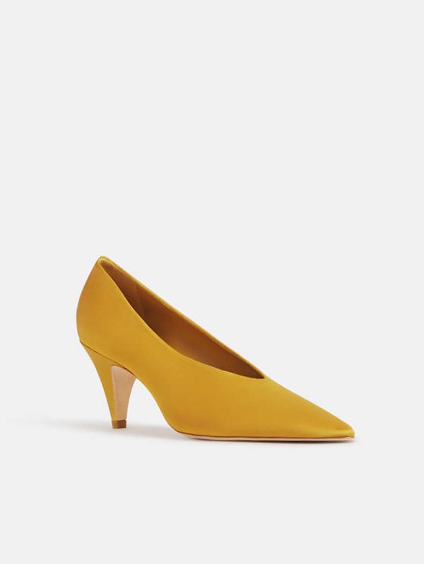 Calista High Pump - Honey Mustard Satin