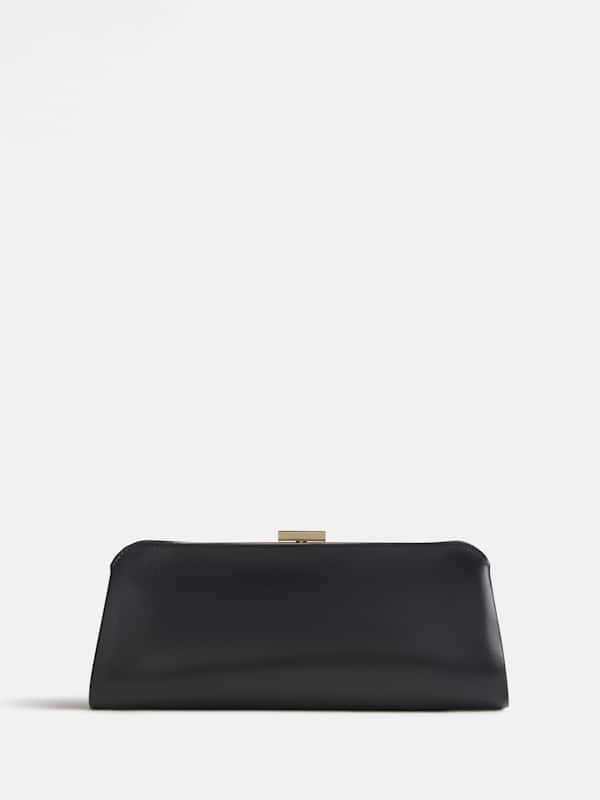 Lara Frame Bag - Black Leather
