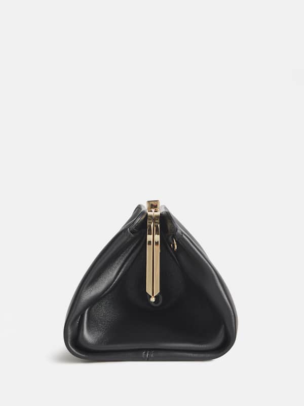 Lara Frame Bag - Black Leather