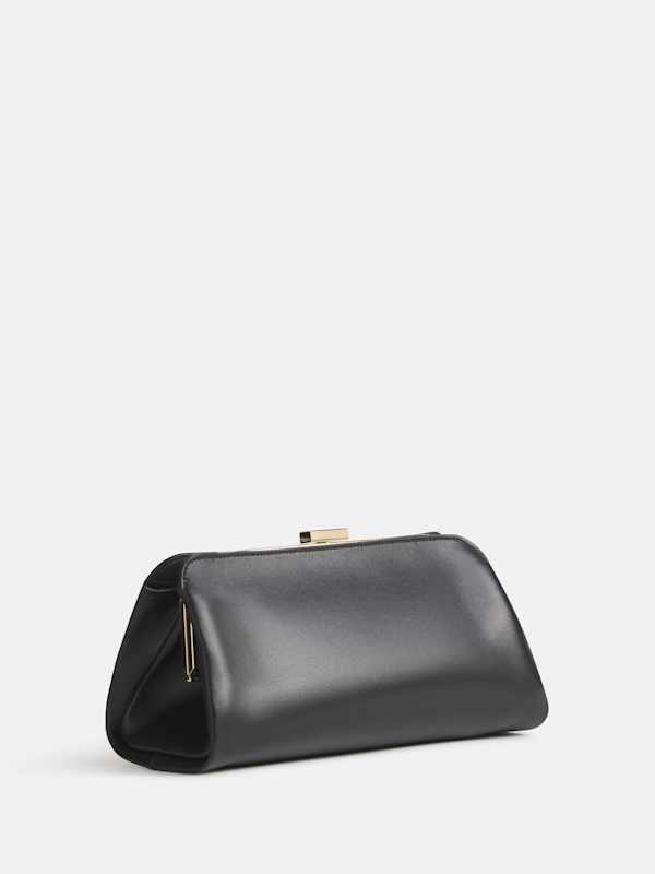 Lara Frame Bag - Black Leather