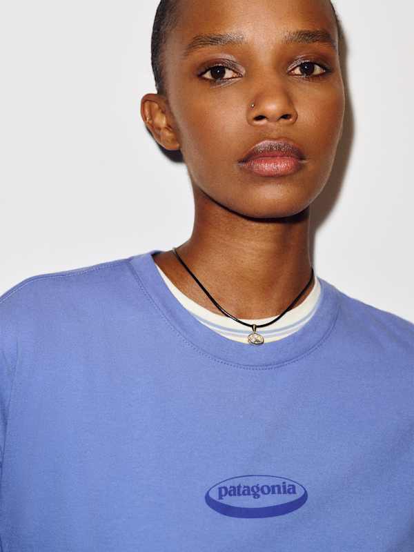 Patagonia W'S '95 Oval Logo Oversized T-Shirt - Diver Blue