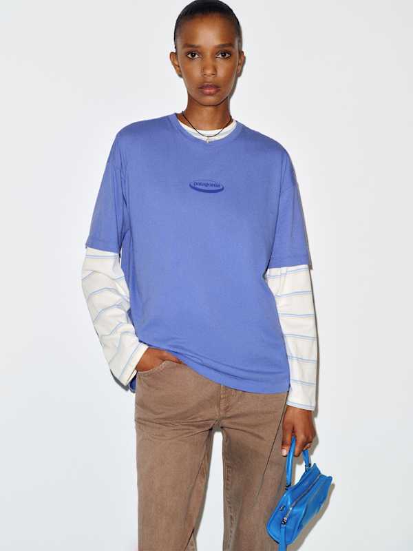 Patagonia W'S '95 Oval Logo Oversized T-Shirt - Diver Blue