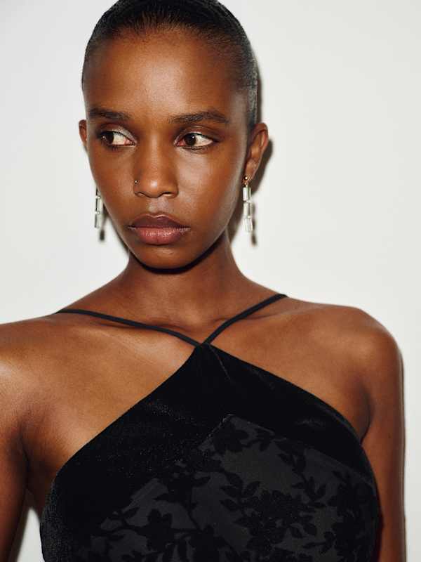 Jillian Dress - Black Velvet Burnout
