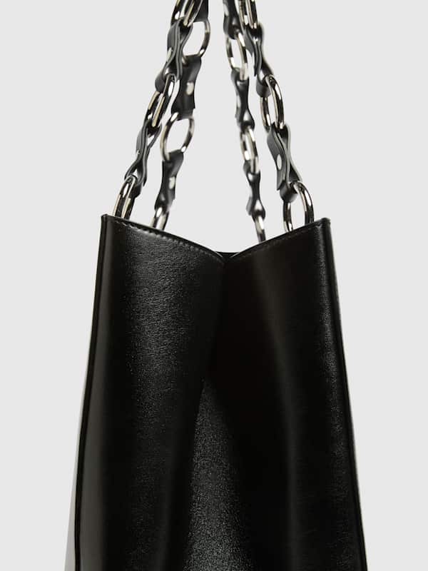 Bondage Tote - Black Leather