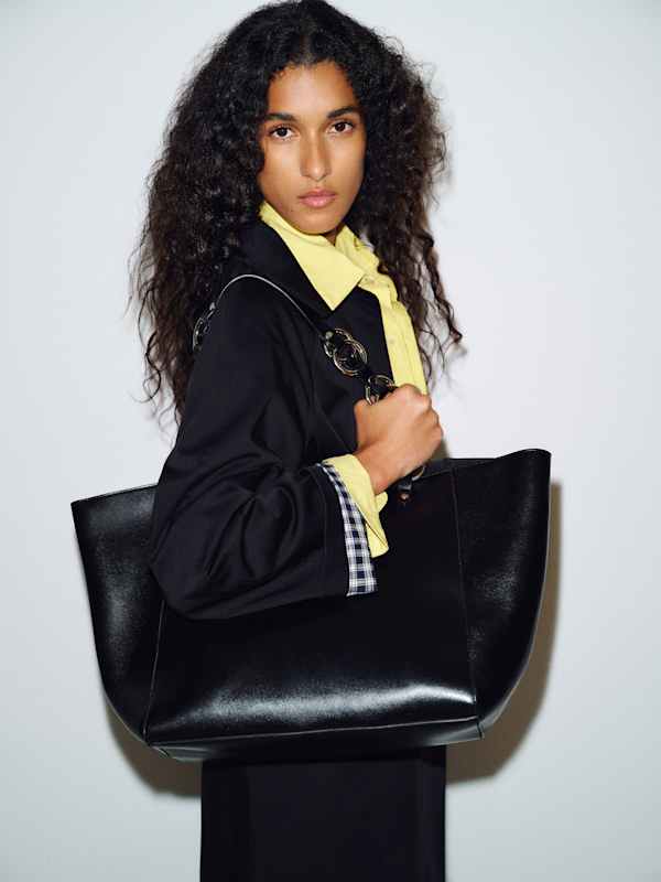 Bondage Tote - Black Leather