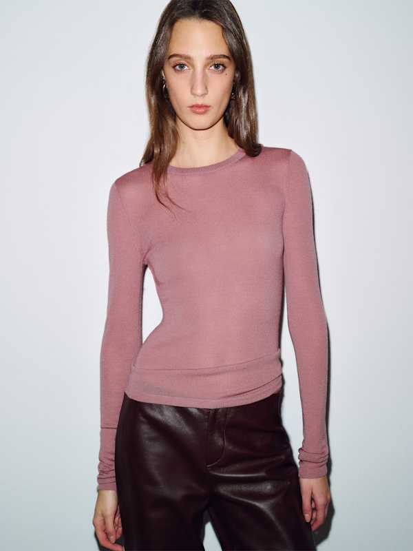 Jesse Sheer Regenerative Merino Sweater Top - Memory Lane