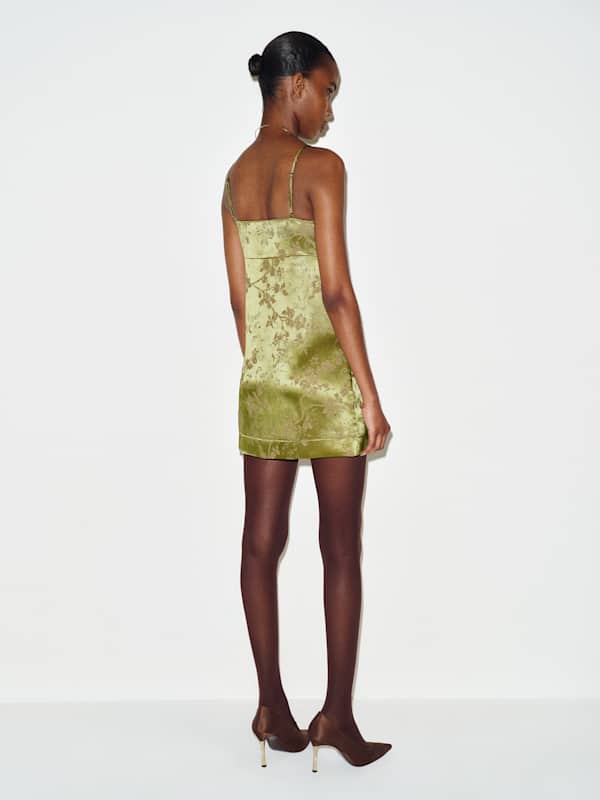 Demi Dress - Moss Jacquard