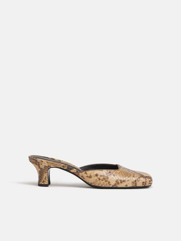 Chaussures Pony - Effet serpent cr&egrave;me clair