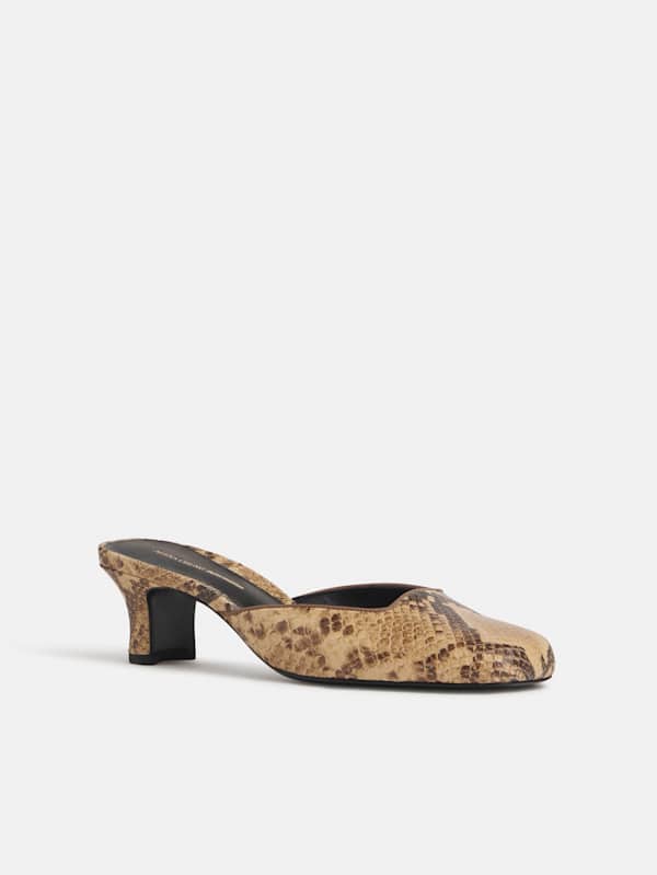 Chaussures Pony - Effet serpent cr&egrave;me clair