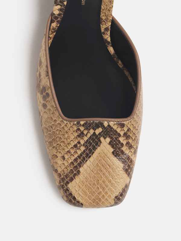 Chaussures Pony - Effet serpent cr&egrave;me clair