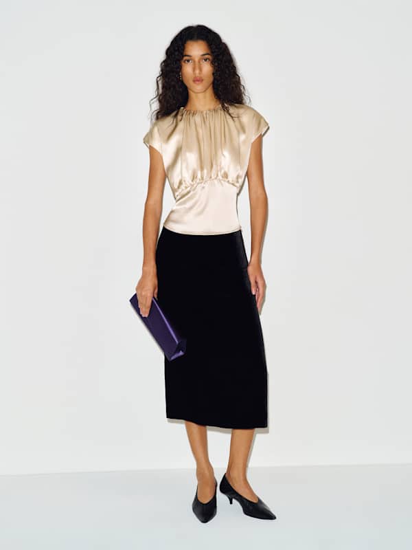 Kalia Silk Top - Almond