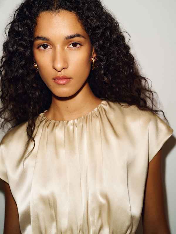 Kalia Silk Top - Almond