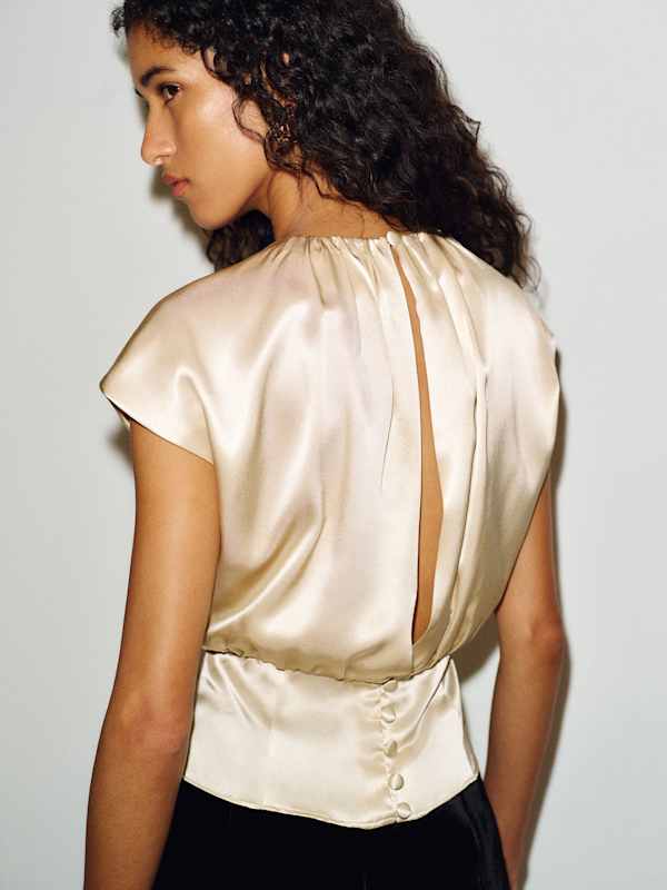Kalia Silk Top - Almond