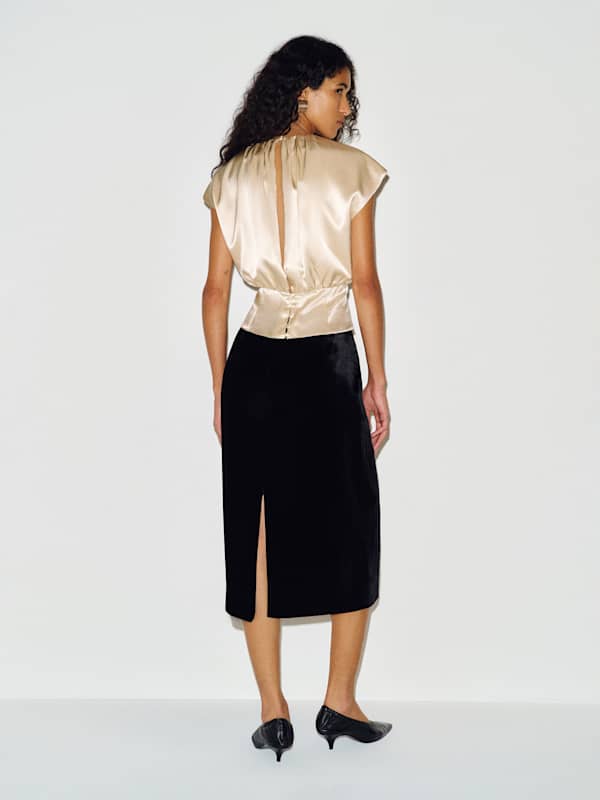 Kalia Silk Top - Almond