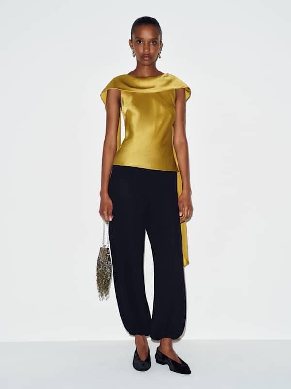Nikita Silk Top - Chartreuse