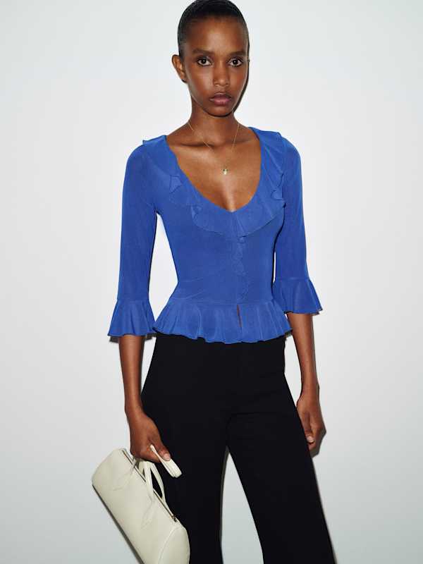 Indigo Knit Top - Cobalt