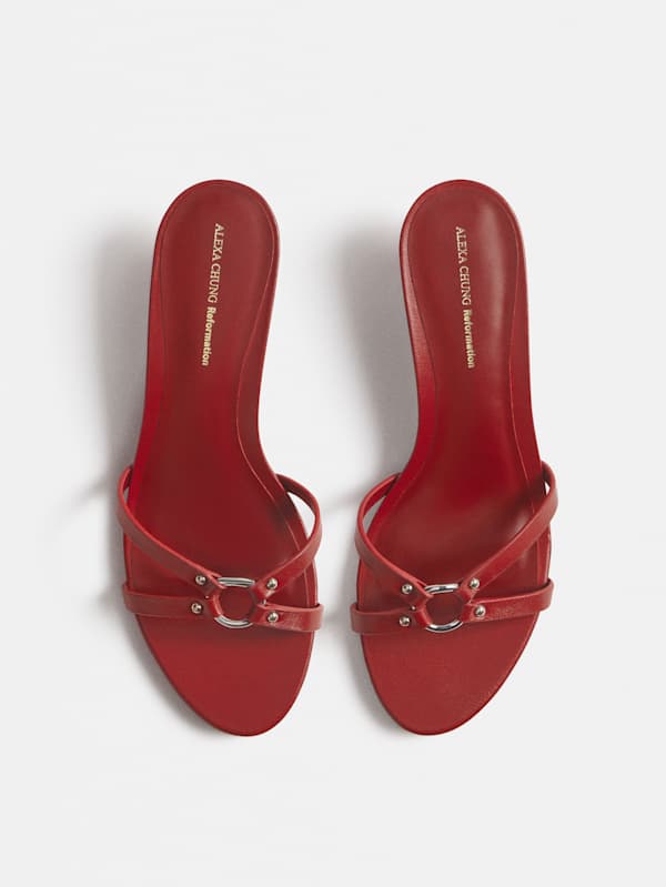 Bondage Kitten Mule - Ladybug Leather