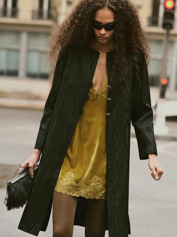 Cailen Velvet Dress - Citrine