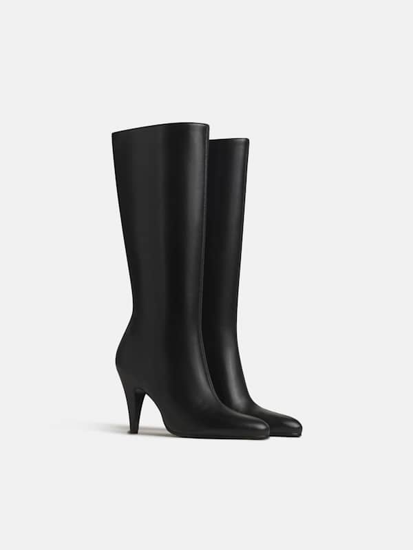 Rey Knee Boot - Black Leather