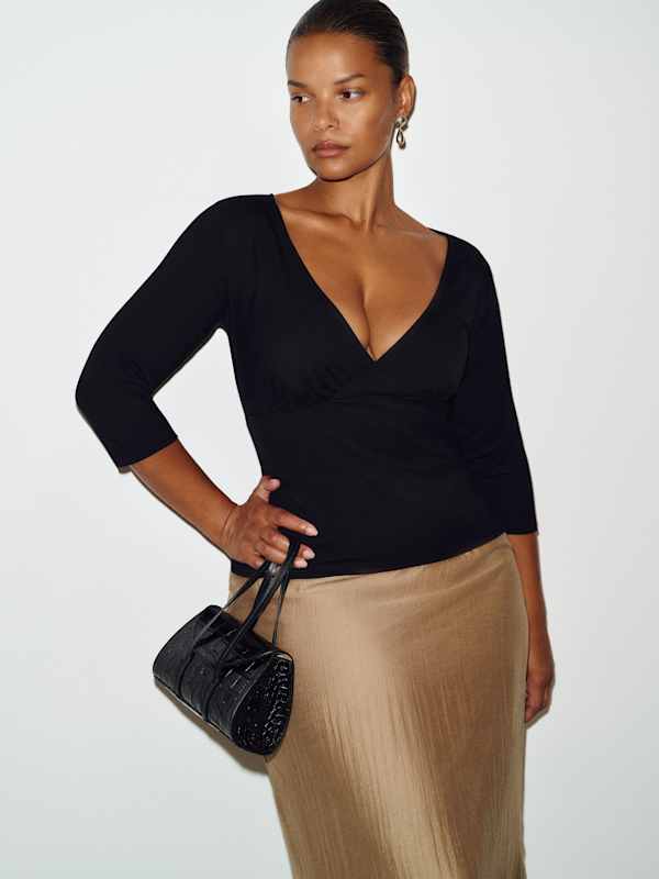 Aylani Knit Top Es - Black
