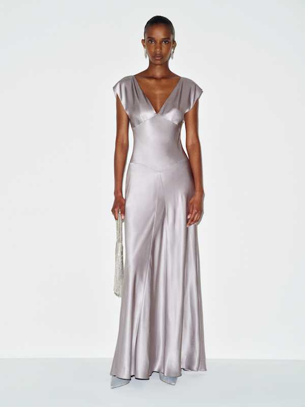 Jazzmyn Silk Dress - Lavender Mist