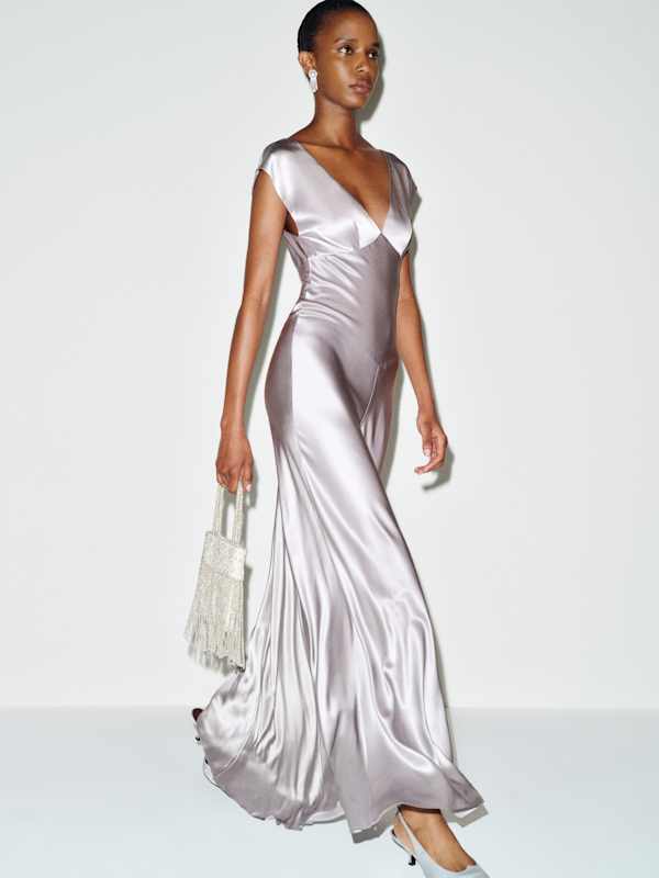 Jazzmyn Silk Dress - Lavender Mist