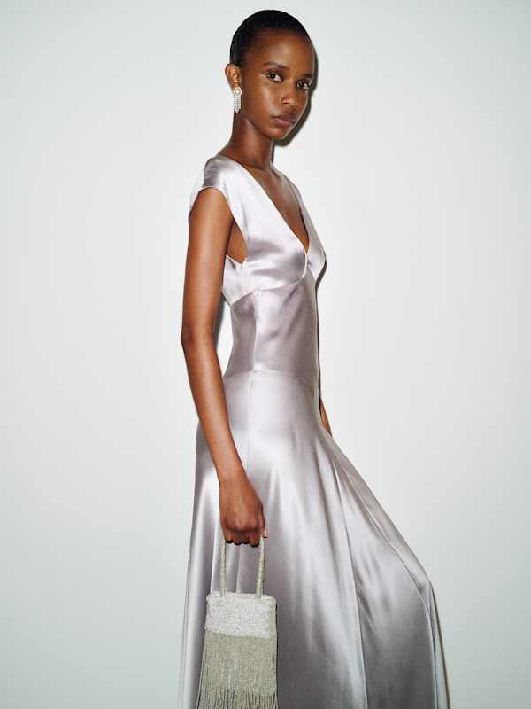 Jazzmyn Silk Dress - Lavender Mist