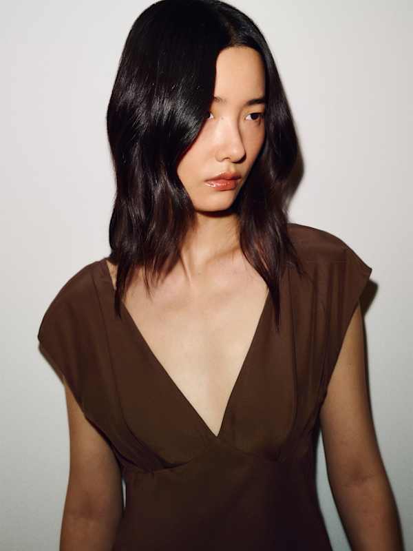 Jazzmyn Silk Dress - Pinecone