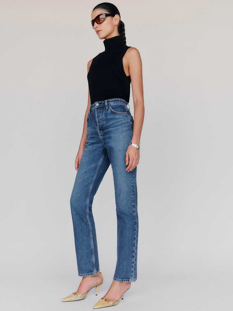 Cynthia High Rise Straight Jeans Reformation – jean droit taille haute, coloris Maggiore – vue 5