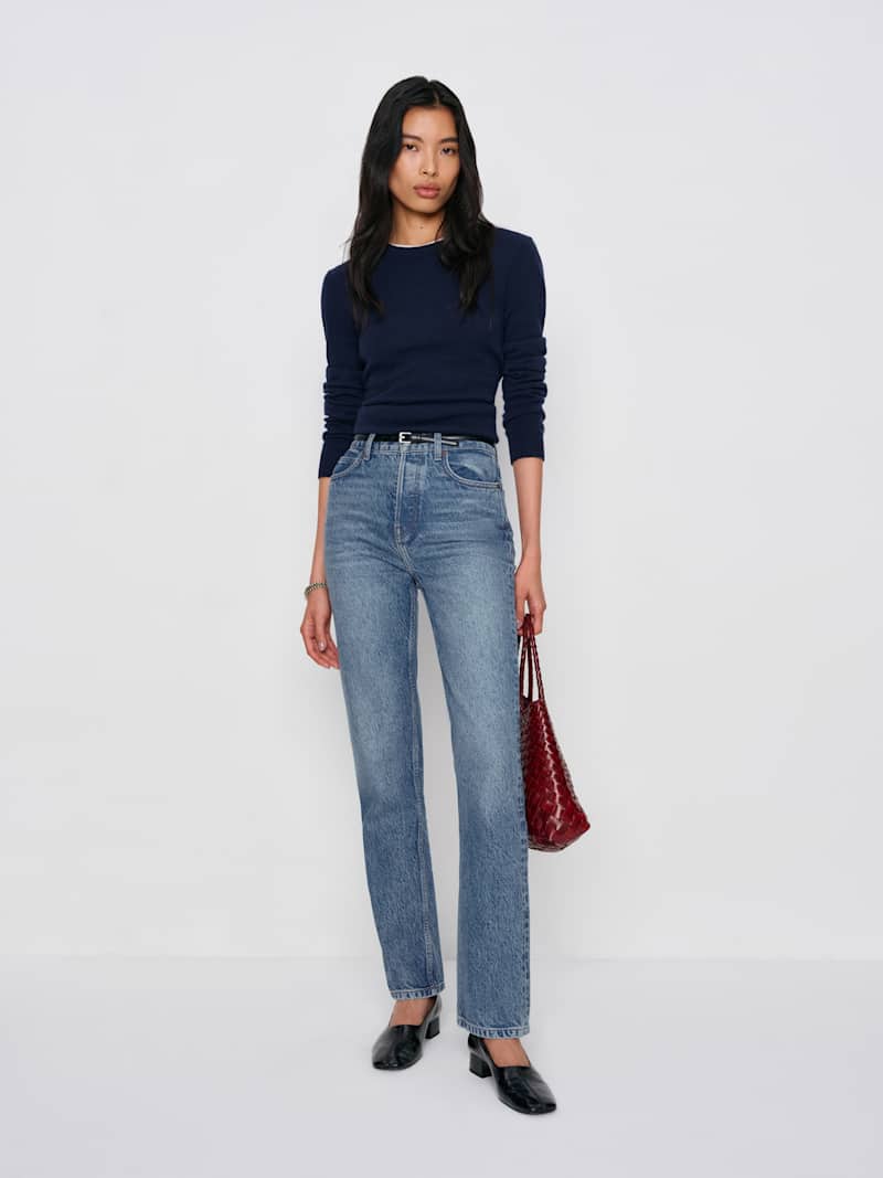 Cynthia High Rise Straight Long Jeans