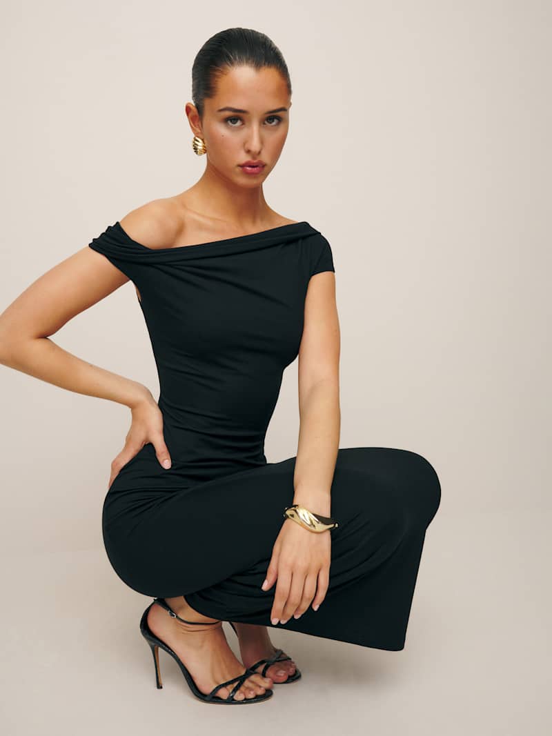 Jamen Knit Dress Reformation – robe en maille, coloris Black – vue 3
