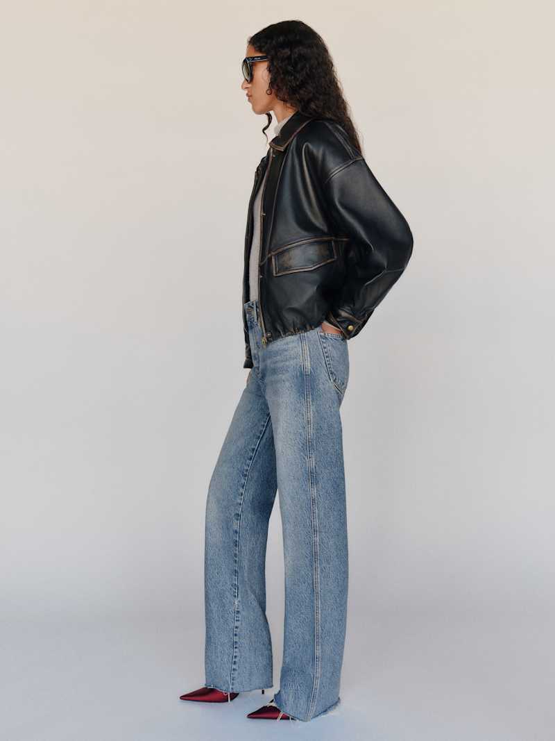 Val 90s Mid Rise Straight Jeans Reformation – jean droit taille mi-haute, coloris Colorado – vue 2