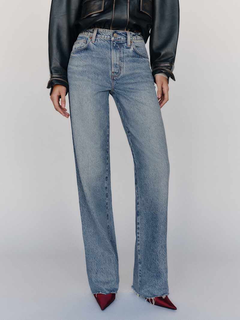Val 90s Mid Rise Straight Jeans Reformation – jean droit taille mi-haute, coloris Colorado – vue 3