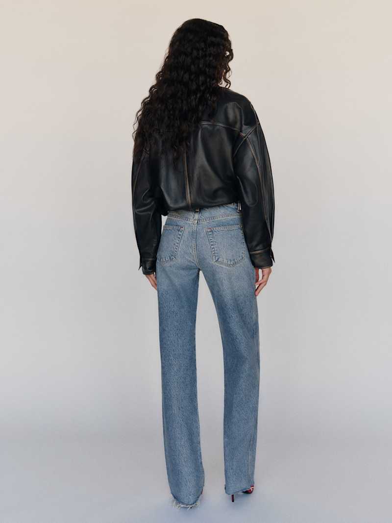 Val 90s Mid Rise Straight Jeans Reformation – jean droit taille mi-haute, coloris Colorado – vue 6