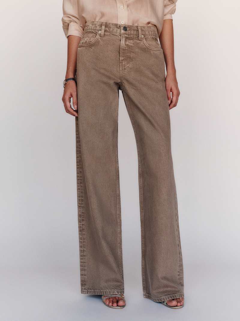 Cary Low Rise Slouchy Wide Leg Jeans Reformation – jean large taille basse, coloris Morel – vue 2