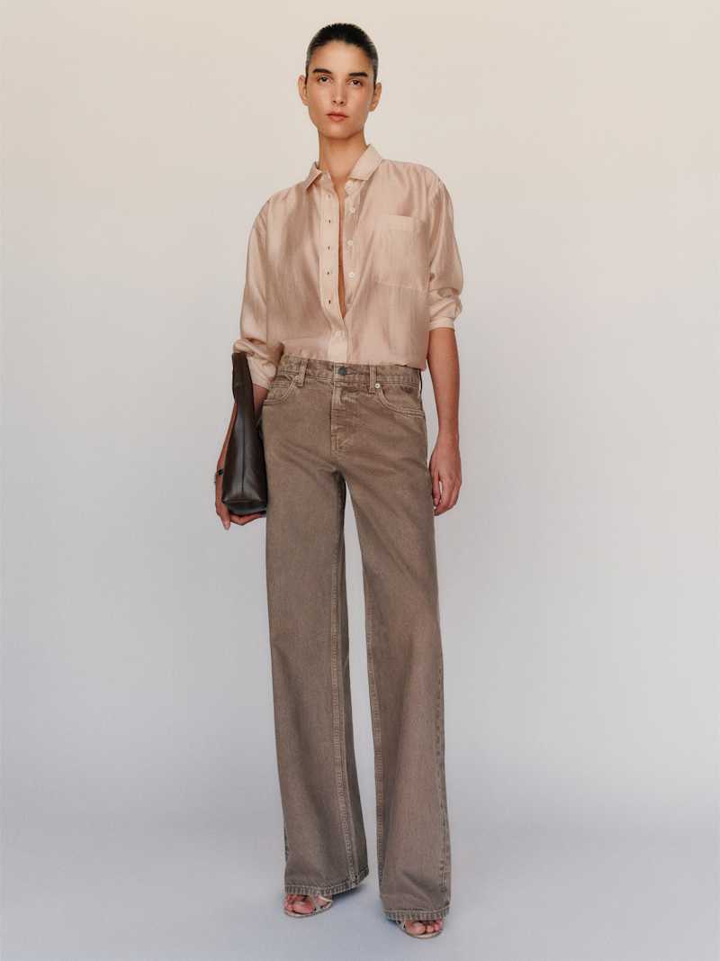 Cary Low Rise Slouchy Wide Leg Jeans Reformation – jean large taille basse, coloris Morel – vue 5