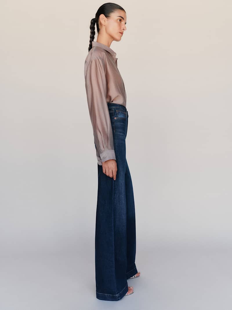 Bex Super Stretch High Rise Wide Leg Jeans Reformation – jean large taille haute, coloris Wheeler – vue 4