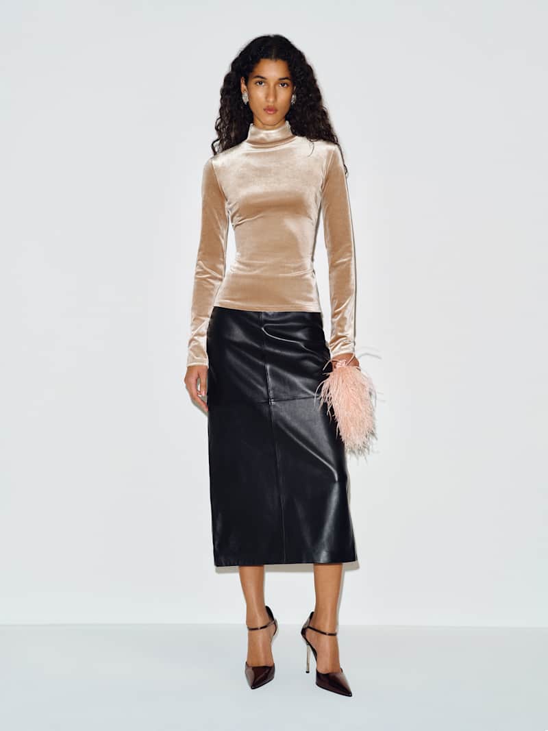 Nell Knit Top Reformation – top en maille, coloris Cream Velvet