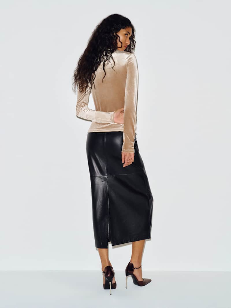 Nell Knit Top Reformation – top en maille, coloris Cream Velvet – vue 4