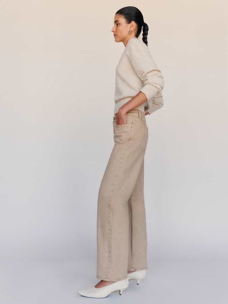 Charlee Low Rise Straight Leg Jeans Reformation – jean droit taille basse, coloris Petoskey – vue 2
